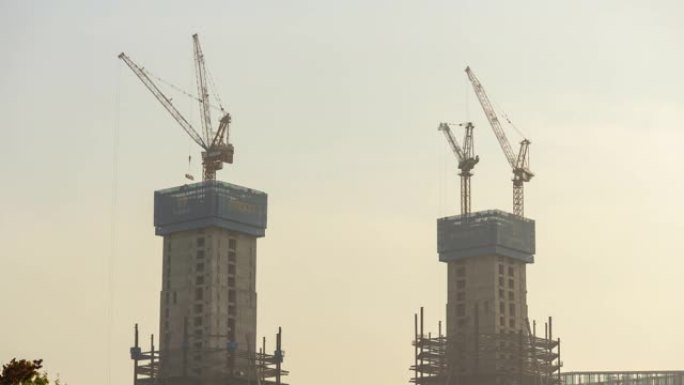 杭州城市摩天大楼巨型建筑延时全景4k中国