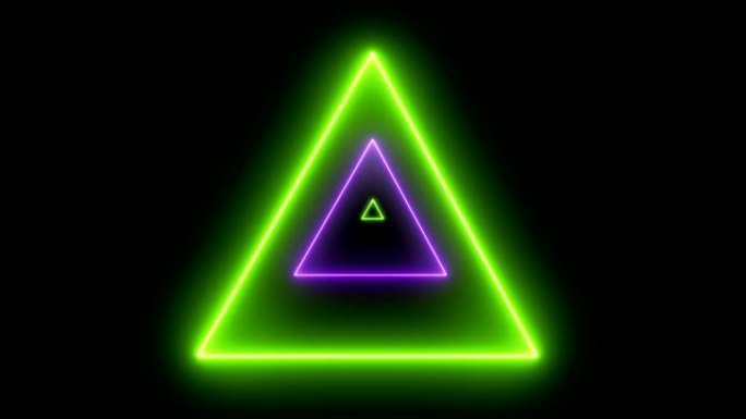 抽象环形霓虹色三角隧道