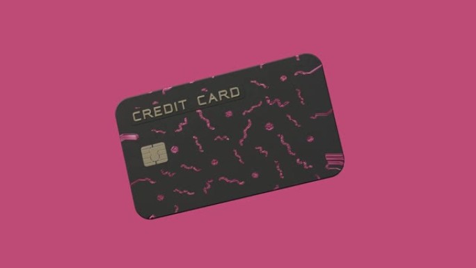 黑色粉色卡业务支付概念抽象运动3d渲染
