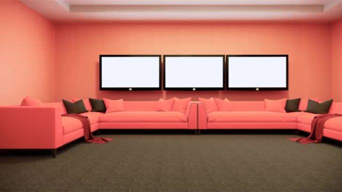 电视节目的新闻工作室白色房间设计背景。3d渲染