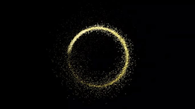 抽象金色旋转粒子。蓝色粒子挥舞4k的视频。具有移动和闪烁粒子的抽象背景。波克的背景。