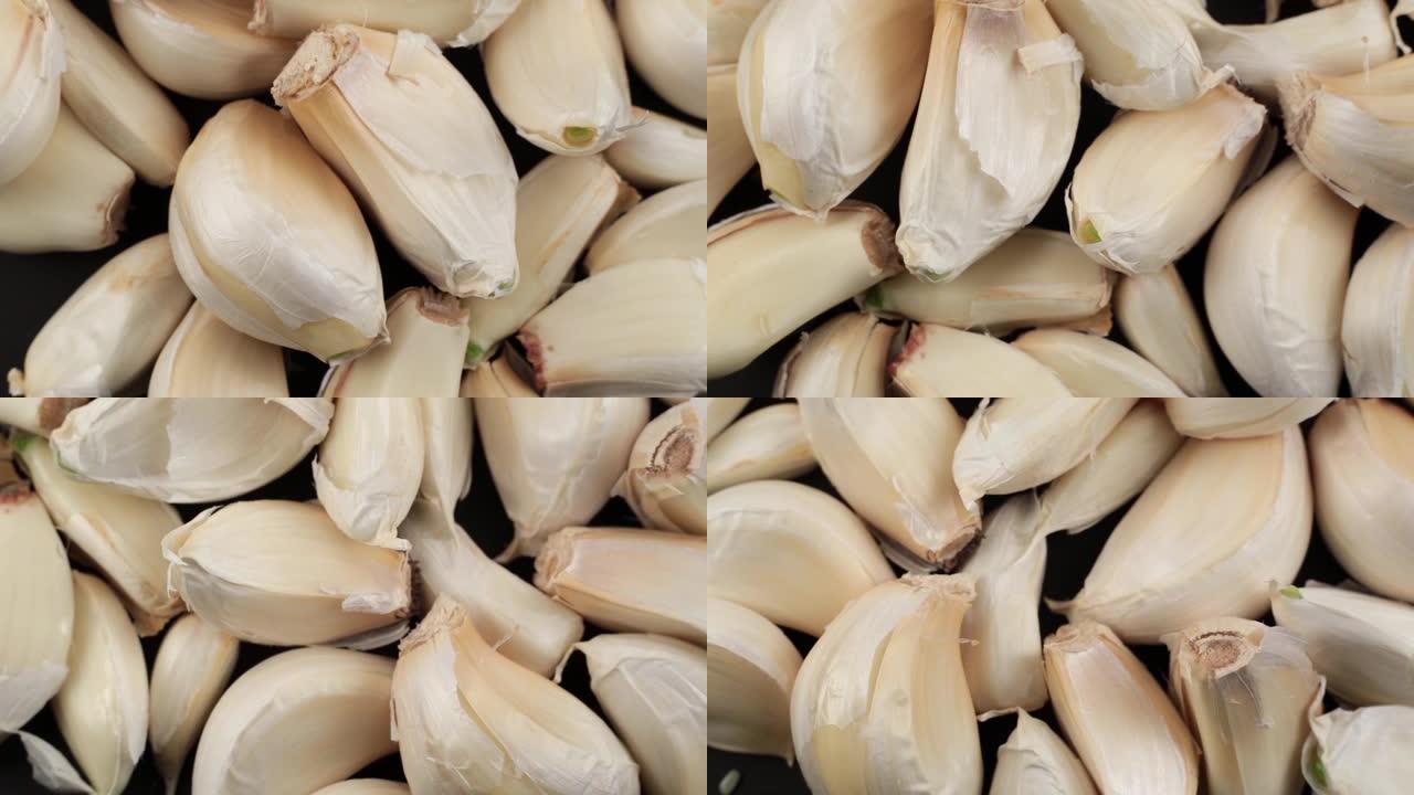特写garlics围绕自己旋转