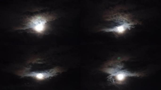 月亮乌云蔽月阴云笼罩