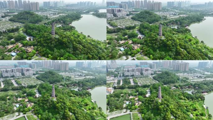 4K高清佛山市顺德顺峰山公园航拍