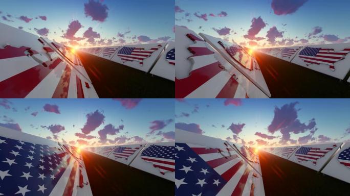 3D动画美国地图背景