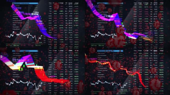 冠状病毒新型冠状病毒肺炎正面的股市崩盘图