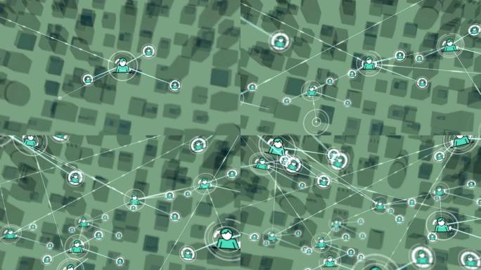 带有人图标的网络连接动画