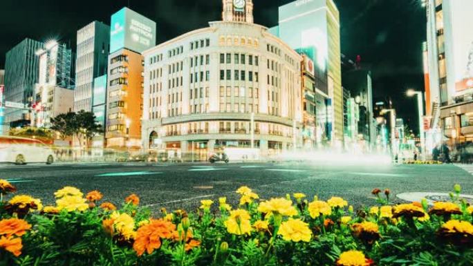 日本东京银座区夜景