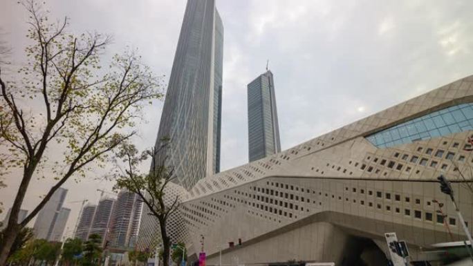 南京城市著名现代建筑综合体延时全景4k中国
