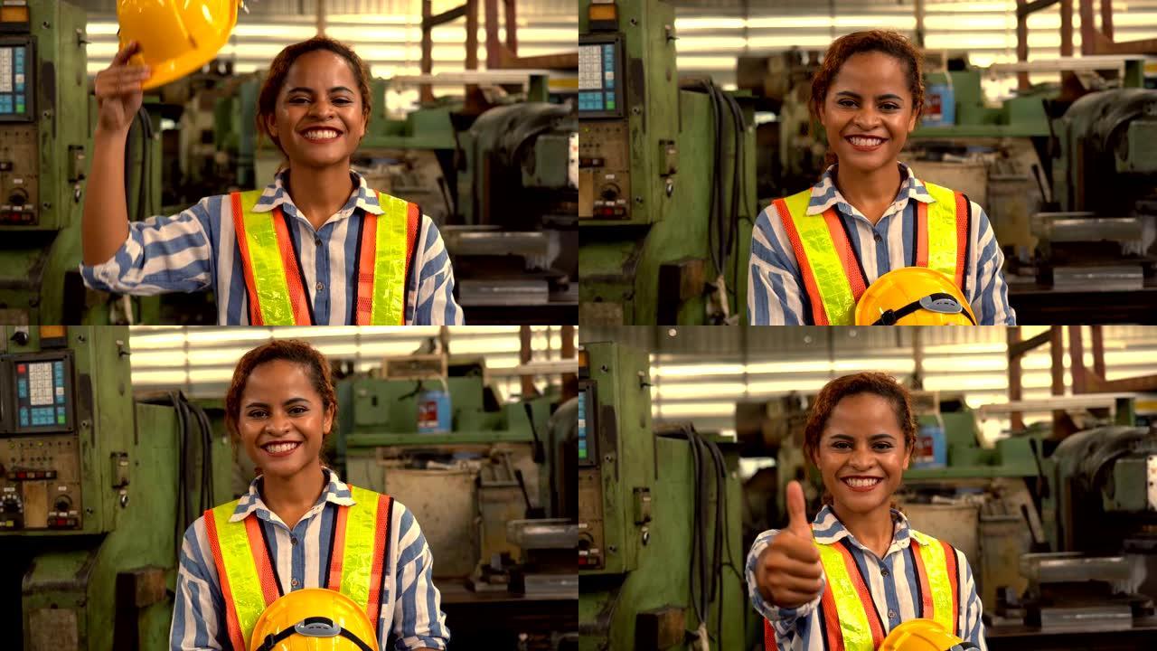 一位工业女性工程师摆姿势的肖像