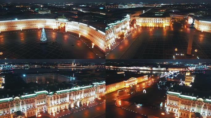 俄罗斯圣彼得堡总参谋部大楼的鸟瞰图