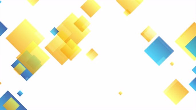 蓝黄方块抽象几何运动设计