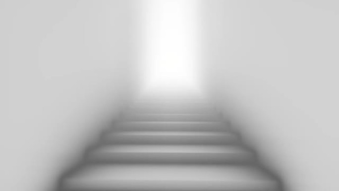 3D动画背景，通往天空的楼梯-带着粒子走向光明