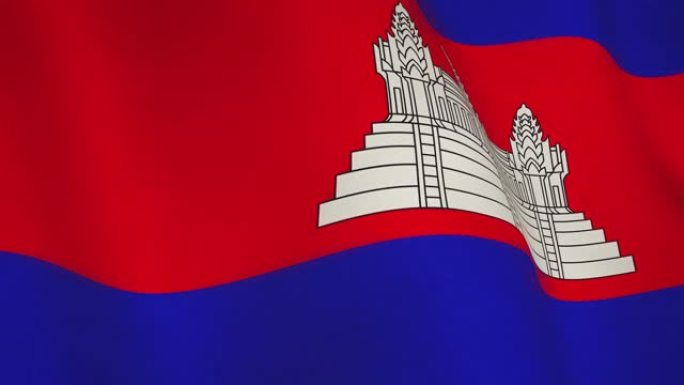 柬埔寨挥舞旗帜的民主特写-无缝视频动画