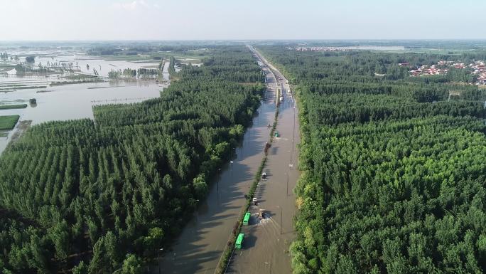 河南开封尉氏贾鲁河720水灾洪灾航拍.