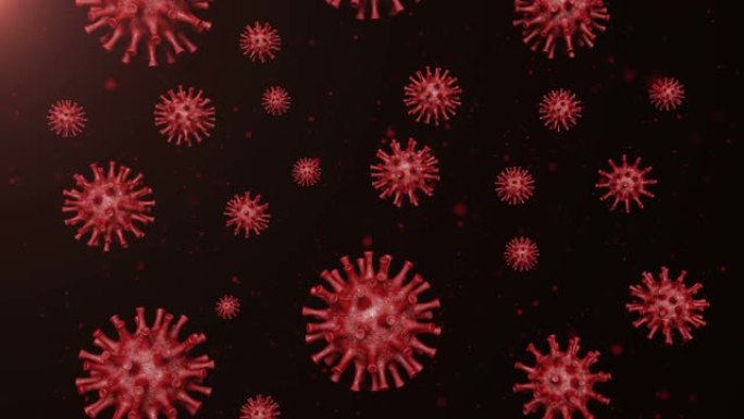 红色循环4k分辨率新型冠状病毒肺炎冠状病毒