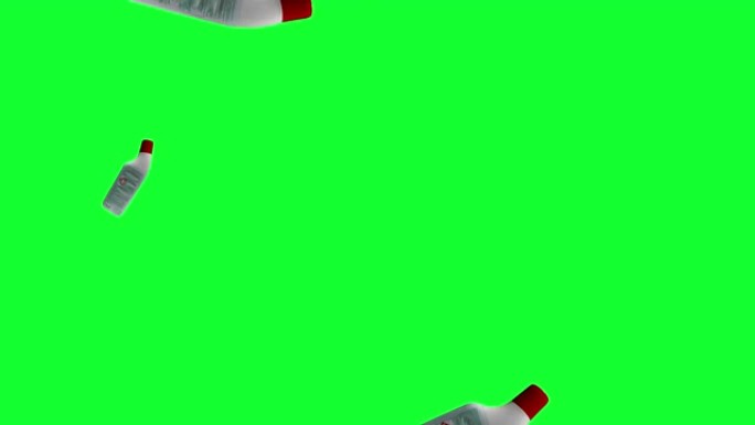 一组塑料瓶动画，可编辑绿屏-色度键无缝循环