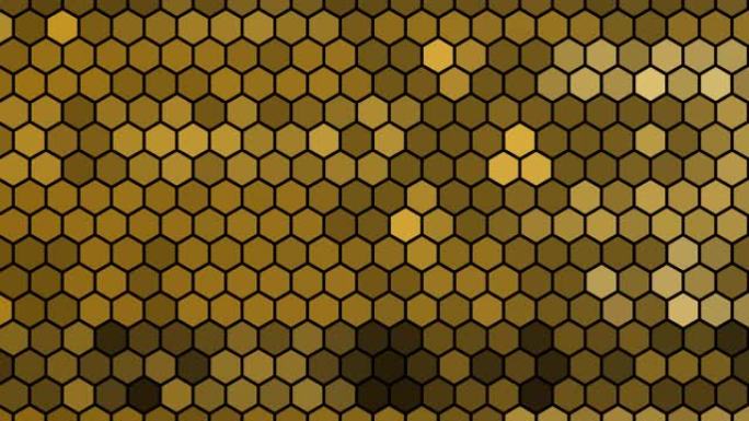 一对金色肺泡动画的蜜蜂蜂巢