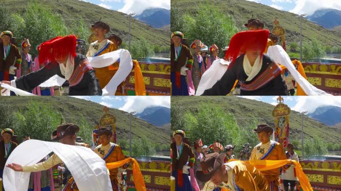 藏族小孩 藏族老人 西藏歌舞表演
