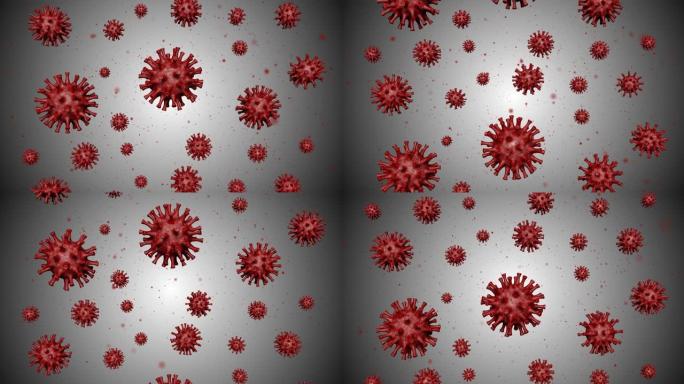 循环冠状病毒的3D渲染