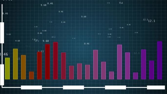 信息图表背景，数字和图表显示全球数据统计。