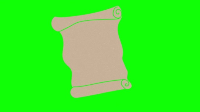 纸质手绘绿色屏幕。浮动循环动画