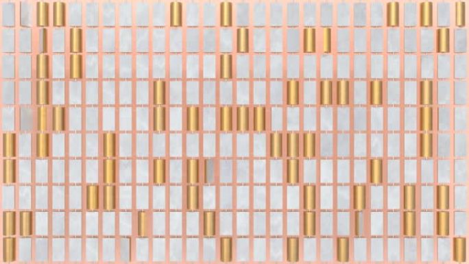抽象现代几何白金工作室墙板翻转-4k无缝循环运动背景动画
