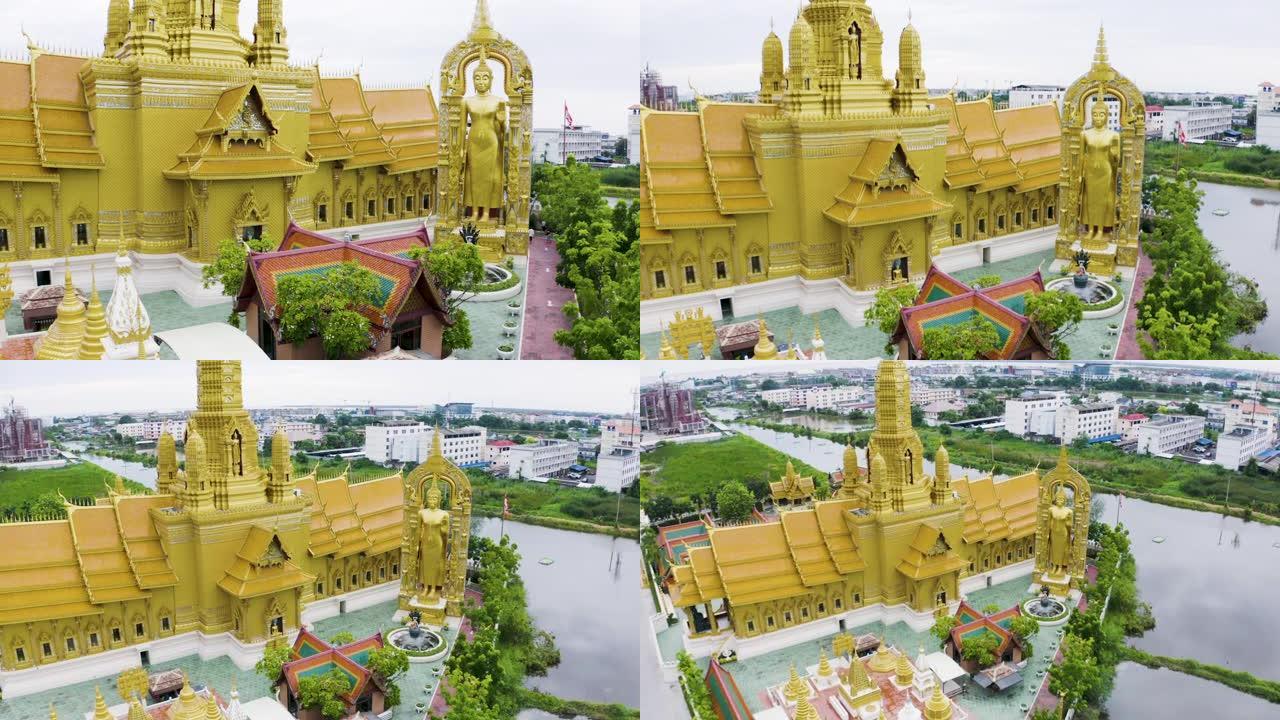 泰国空中美丽的寺庙，泰国古城开明的亭子