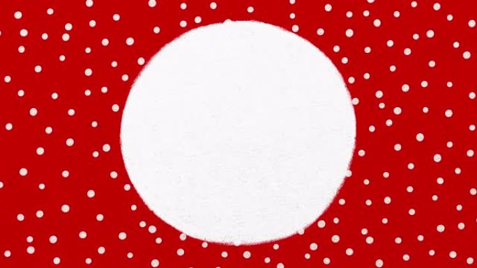 红色雪球节日背景动画，带复制空间的纹理背景