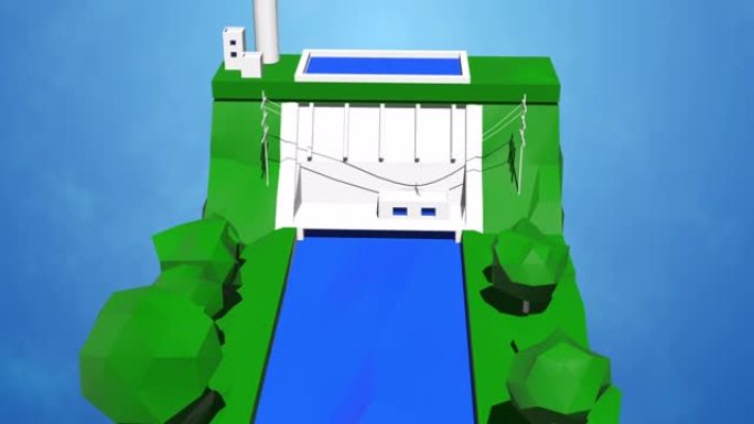 4k视频幻想浮岛与天然草地。景观的概念。
