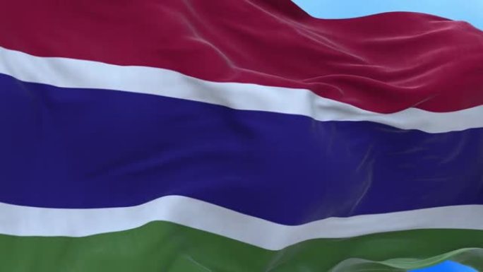 无缝循环的冈比亚国旗。