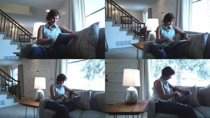 千禧一代哥伦比亚女性在家放松阅读文字交流享受悠闲的下午4k视频系列