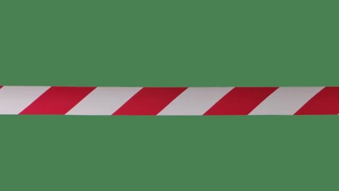 信号红白条纹，人工围栏限制。禁止穿越危险区。检疫注意事项。慢动作特写