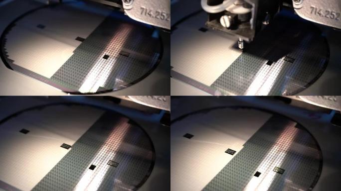 在半导体制造中的机器中拾取硅晶片中的硅芯片