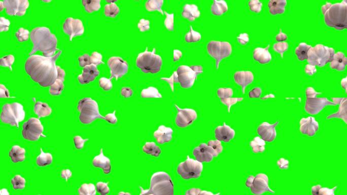 大蒜颗粒绿色屏幕循环动画