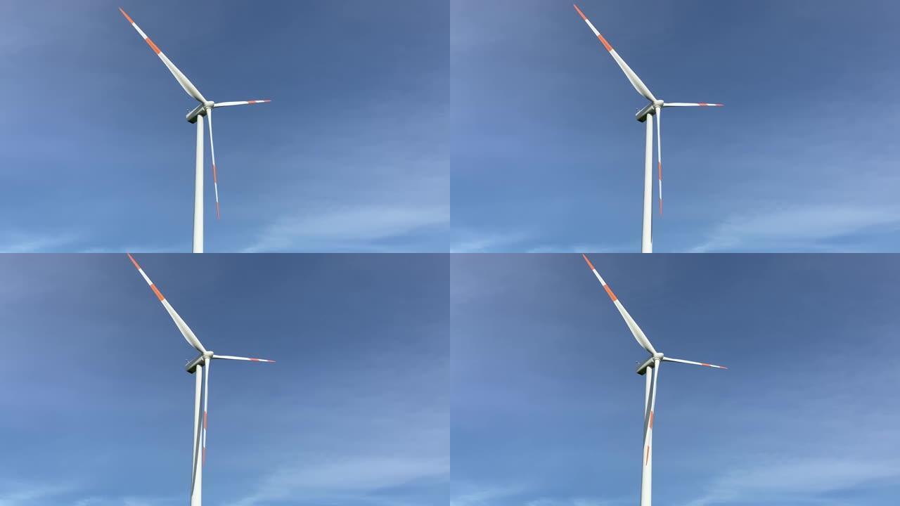 南撒丁岛维拉西德罗拥有美丽蓝天的风力涡轮机