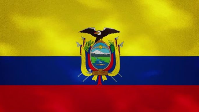 厄瓜多尔密旗织物摇摆，背景环