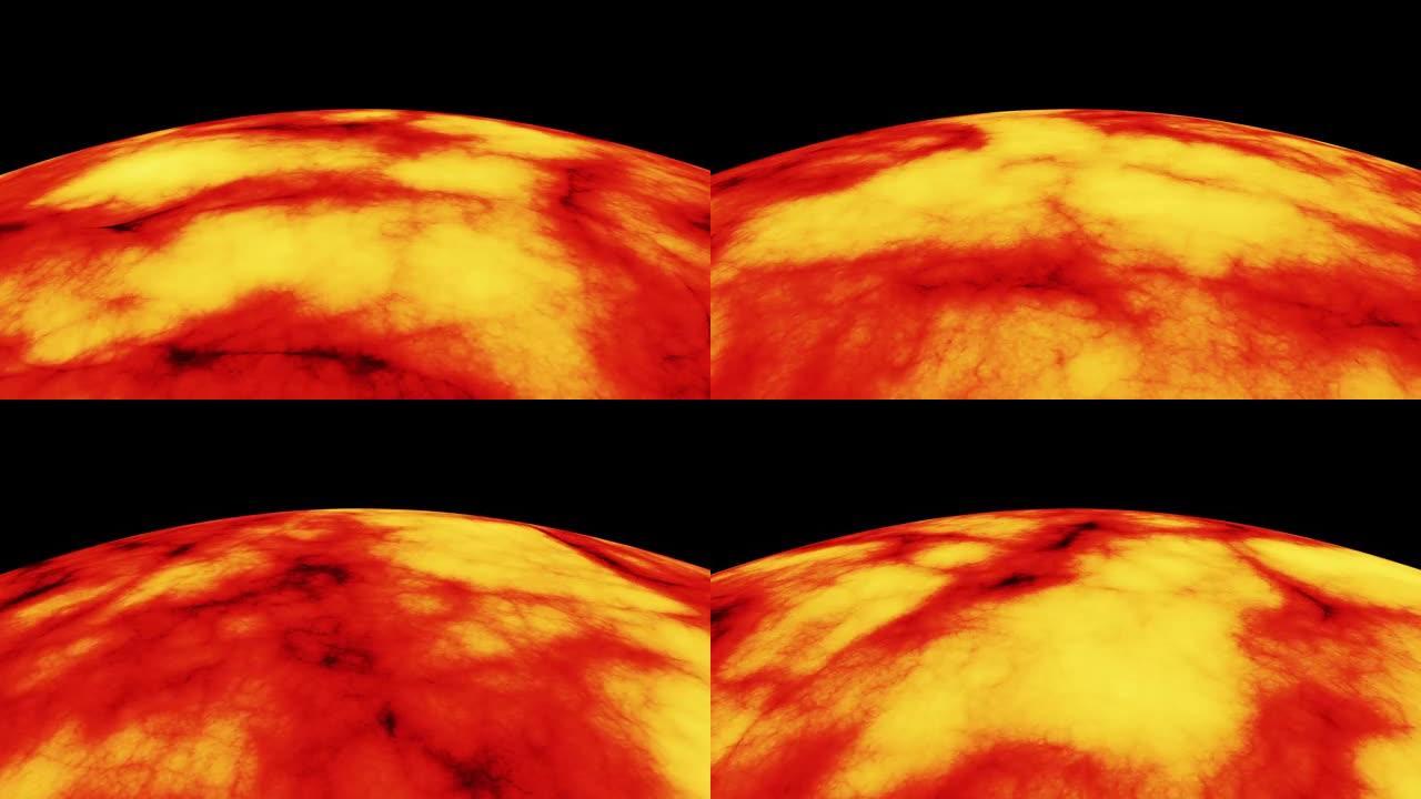 数字渲染红色燃烧的火星球