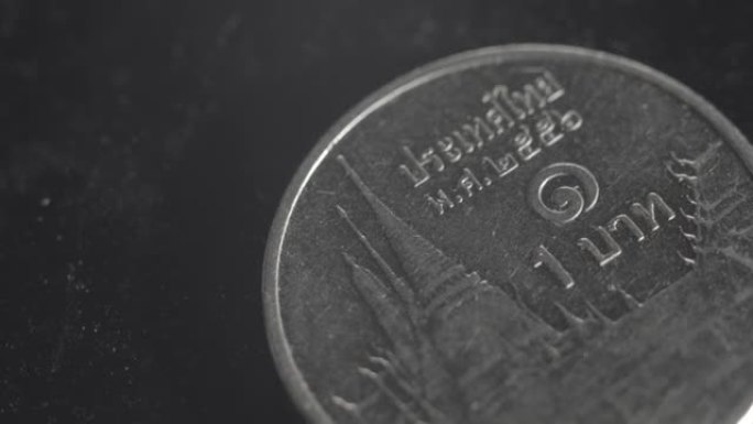 特写泰铢硬币背景。泰国货币