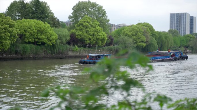 杭州段 大运河货船 拍水运  沙船 货船