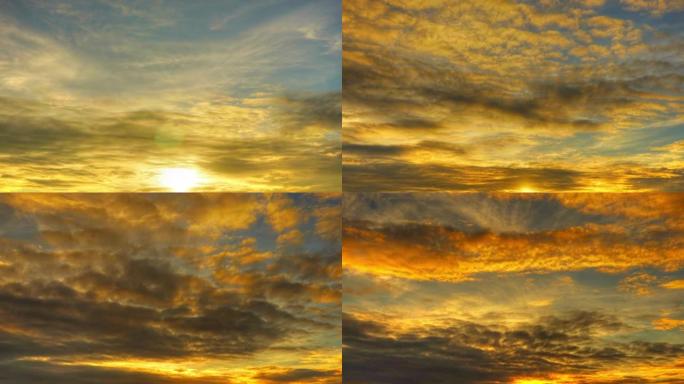 日落时间推移时的移动云