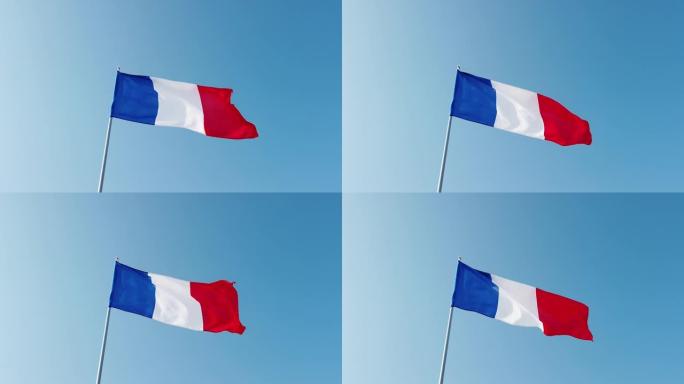 法国国旗对抗蓝天