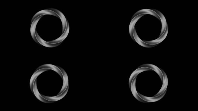 扭曲螺旋的3d抽象循环动画