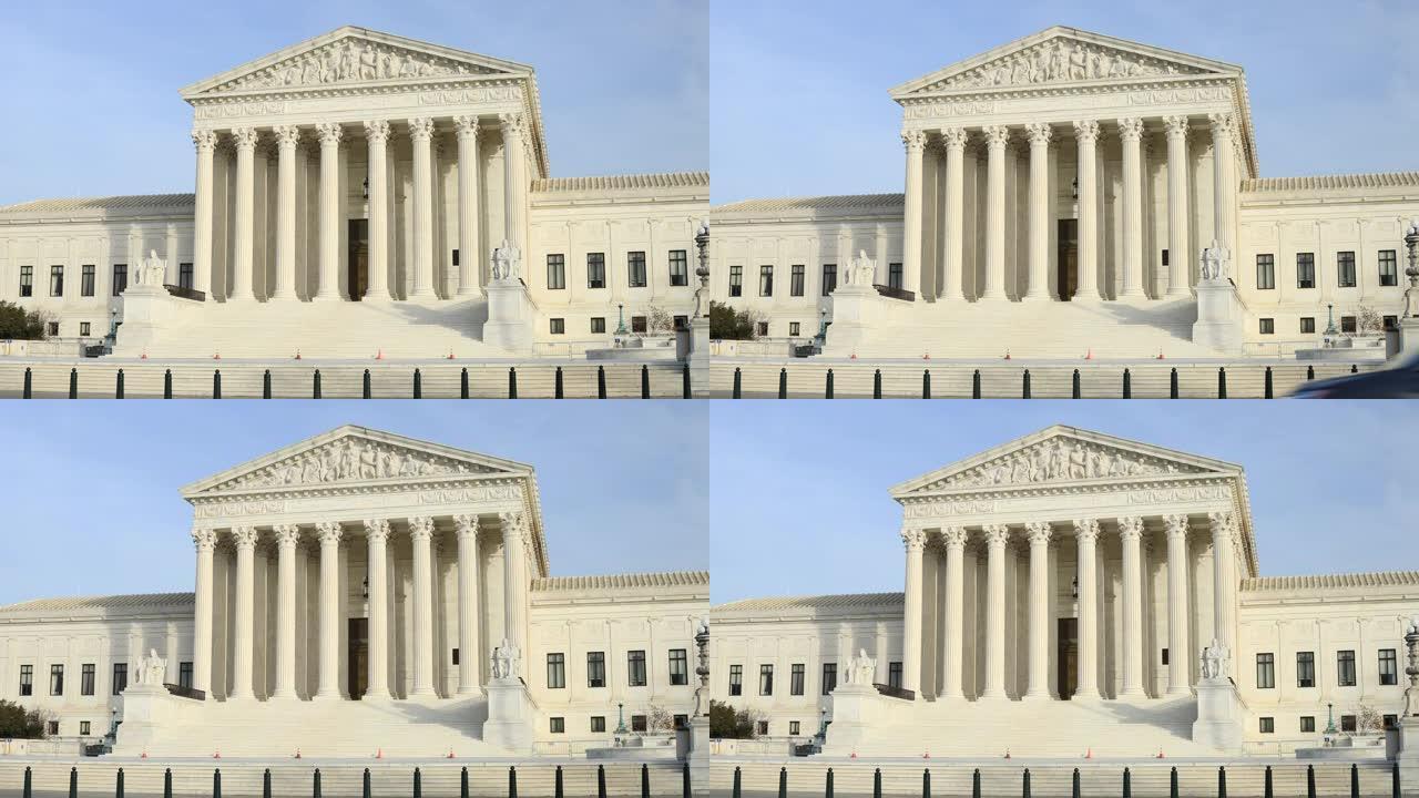 美国最高法院大楼-外部柱子和西面墙-华盛顿特区