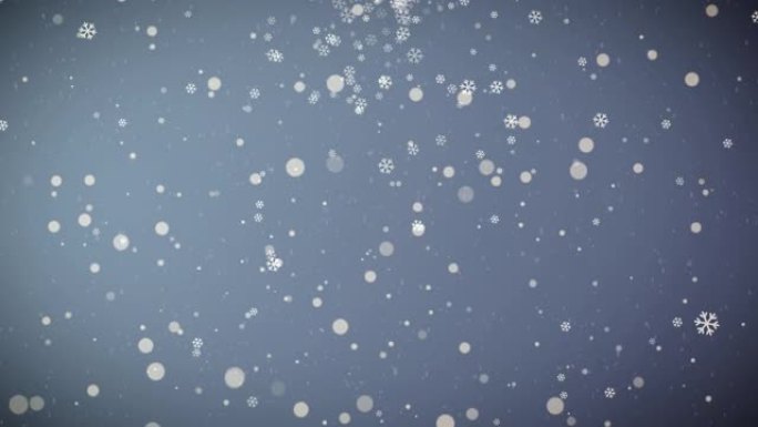 4k蓝色圣诞背景，奶油色棕色雪花