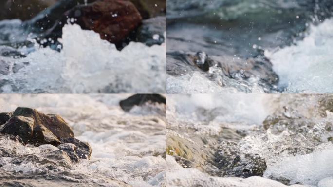 河水 小河 溪流 水浪 浪花 水花 浪涛