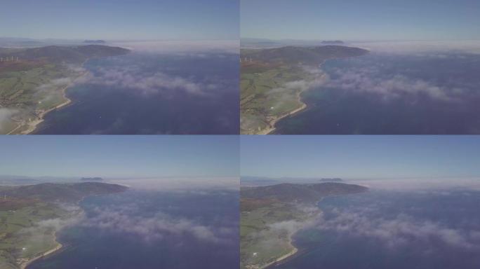 鸟瞰图塔里法和直布罗陀，欧洲南部。直布罗陀海峡