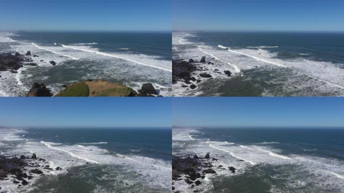 崎岖的海岸线风景加州无人机景观博德加湾以北