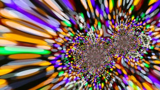 抽象彩虹色滚动看起来像两个孔雀蜘蛛镜反射和移动融合和缩小尺寸
