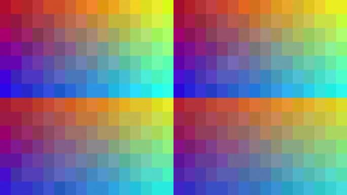 色彩丰富的抽象背景动画，带有不断变化的彩虹色块